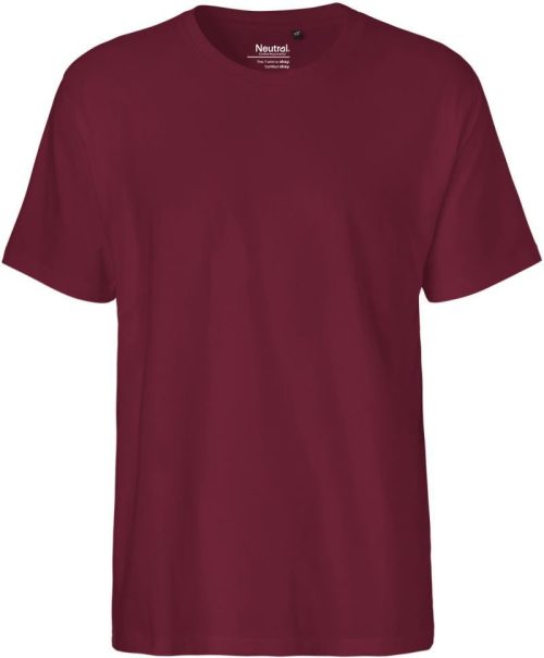 Schweres Herren Bio T-Shirt O 60001 – Neutral in Bordeaux