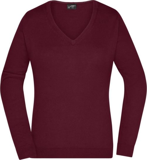 Damen V-Ausschnitt Pullover JN 658 – Daiber in Bordeaux