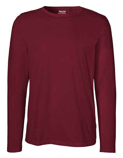 Herren T-Shirt langarm O 61050 – Neutral in Bordeaux