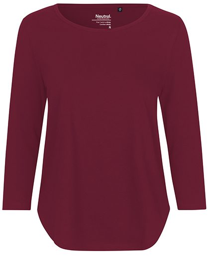 Ladies´ Three Quarter Sleeve T-Shirt – Neutral in Bordeaux