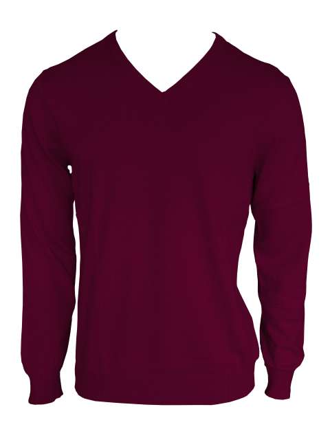 Men’s V-Neck Fine Gauge Cotton Pullover – Legend Classics in Bordeaux