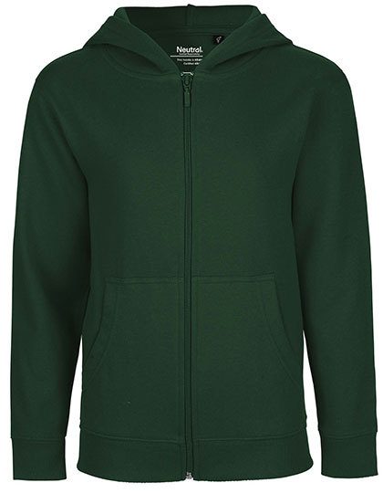 Kinder Bio Kapuzen Sweatjacke O 13301 – Neutral in Bottle Green
