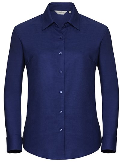 Ladies' Long Sleeve Tailored Oxford Shirt – Russell Athletic Collection in Bright Royal