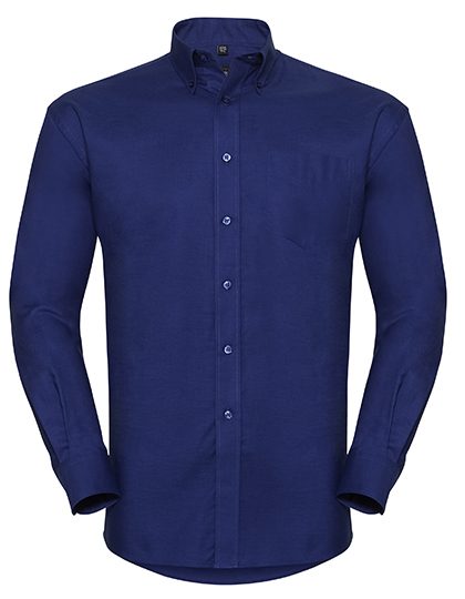 Men's Long Sleeve Classic Oxford Shirt – Russell Athletic Collection in Bright Royal