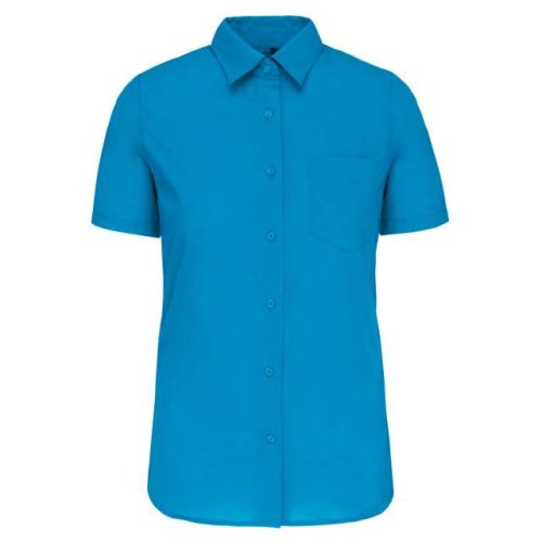Judith - Ladies' Short-Sleeved Shirt – Kariban in Bright Turquoise
