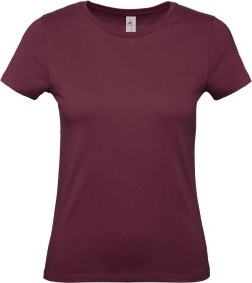 Damen T-Shirt #E150 /women – B&C in Burgundy