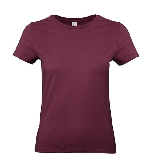 #E190 Ladies' T-shirt TW04T – B&C in Burgundy