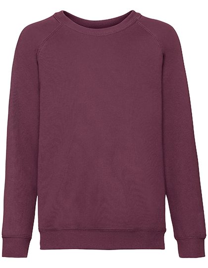 Kids´ Classic Raglan Sweat – Fruit of the Loom in Burgundy