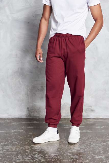 College Cuffed Jogpants – Just Hoods in Burgundy