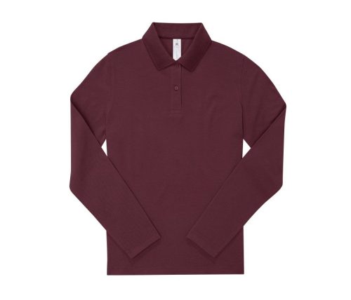 MY POLO 180 Damen mit langen Ärmeln PW462 – B&C in Burgundy