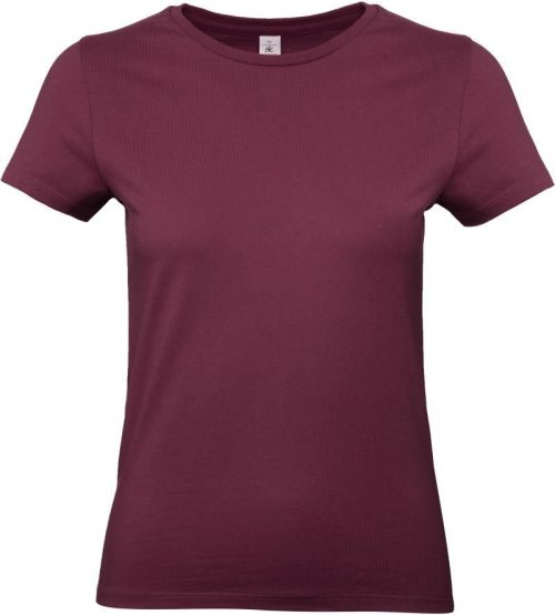 Schweres Damen T-Shirt #E190 /women – B&C in Burgundy