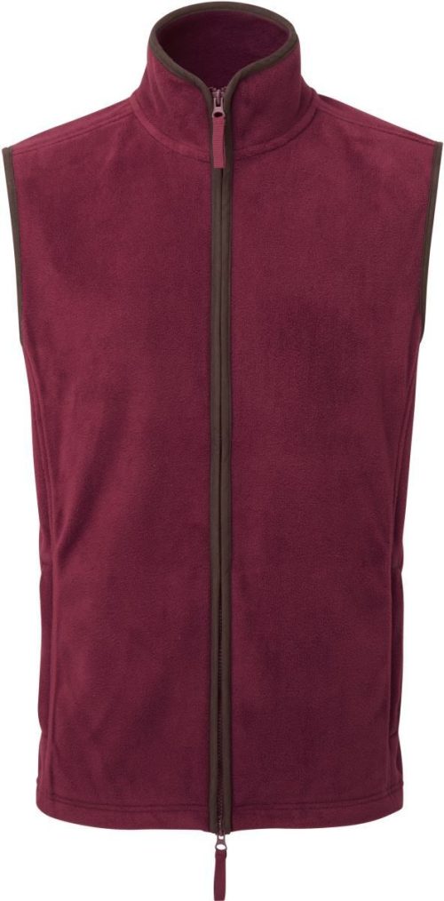 Men's 'artisan' Fleece Gilet – Premier in Burgundy/Brown