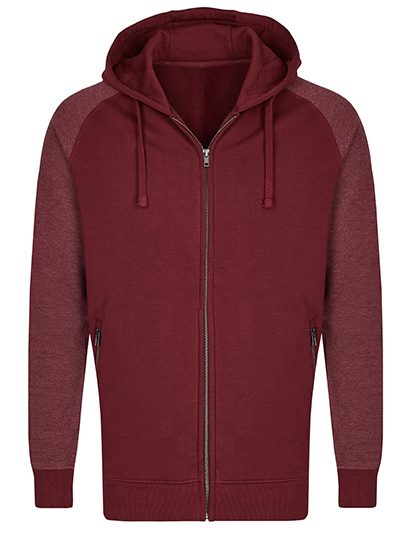 my mate - Men´s Zip Hoody – Miners mate in Burgundy/Heather Burgundy