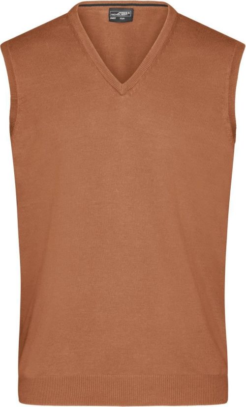 Herren V-Ausschnitt Pullunder JN 657 – Daiber in Camel