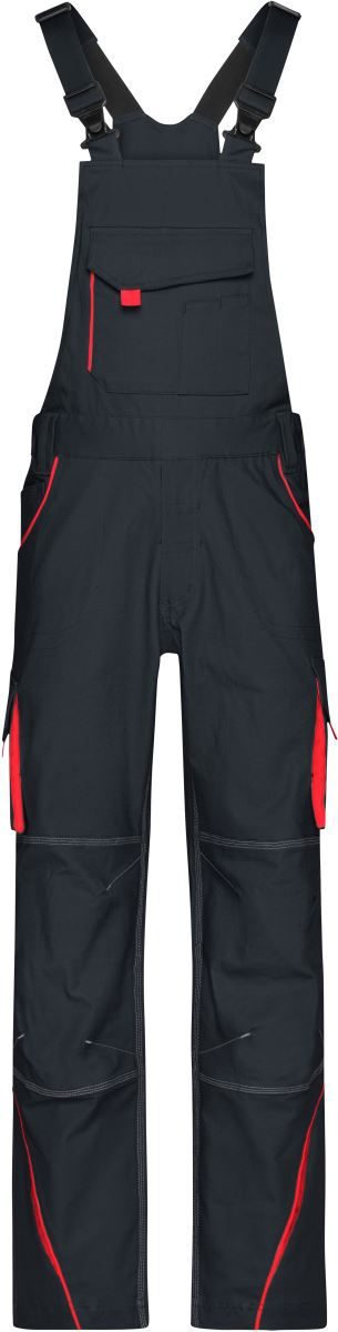 Workwear Latzhose - Color JN 848 (62) – Daiber in Carbon/Red