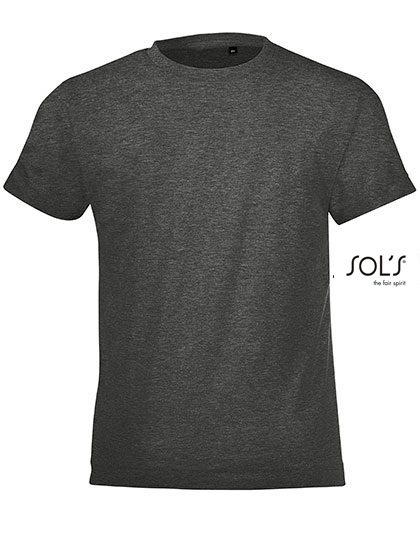 Kids´ Round Collar T-Shirt Regent Fit – SOL´S in Charcoal Melange