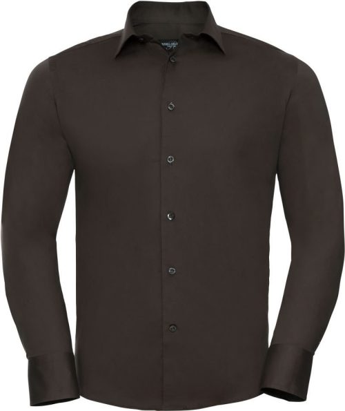 Stretch Hemd langarm 946M – Russell Athletic in Chocolate