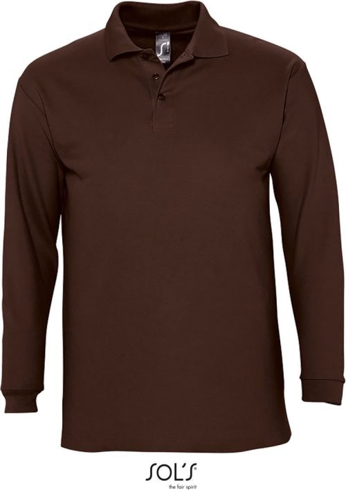 Piqué Polo langarm Winter II – SOL'S in Chocolate