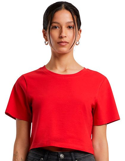 Schweres Damen Crop Top BY 042 – Build your Brand in City Red