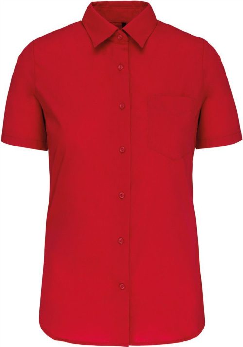 Popeline Bluse "Judith" kurzarm K 548 – Kariban in Classic Red
