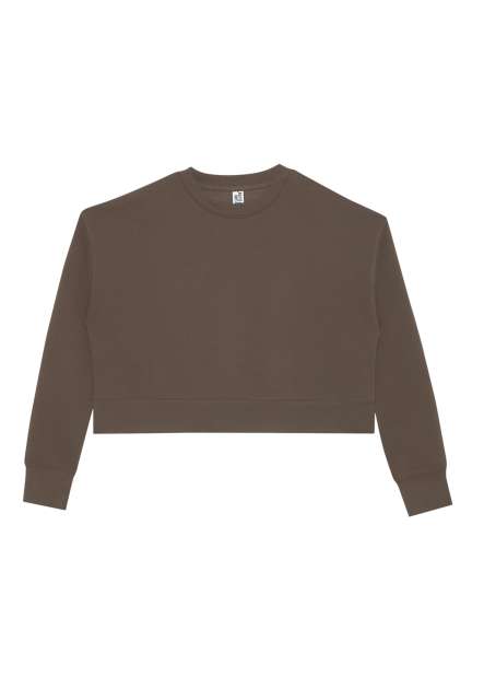 Womens Relaxed Crop Crewneck – Lane Seven in Coffee