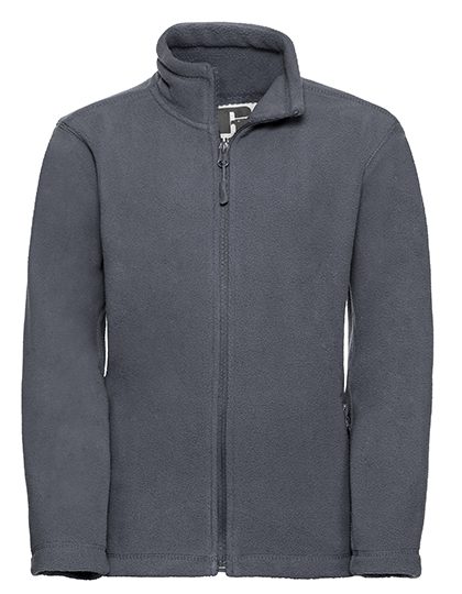 Kids Full Zip Outdoor Fleece – Russell Athletic in Convoy Grey (Solid)
