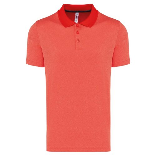 Meliertes Kurzarm-Polohemd PA496 – Proact in Coral Heather