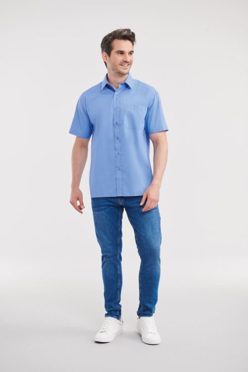 Popeline Hemd kurzarm 935M – Russell Athletic in Corporate Blue