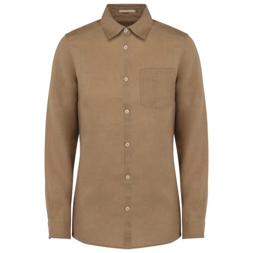 Leinen-Bluse für Damen NS505 – Spasso in Cream Coffee