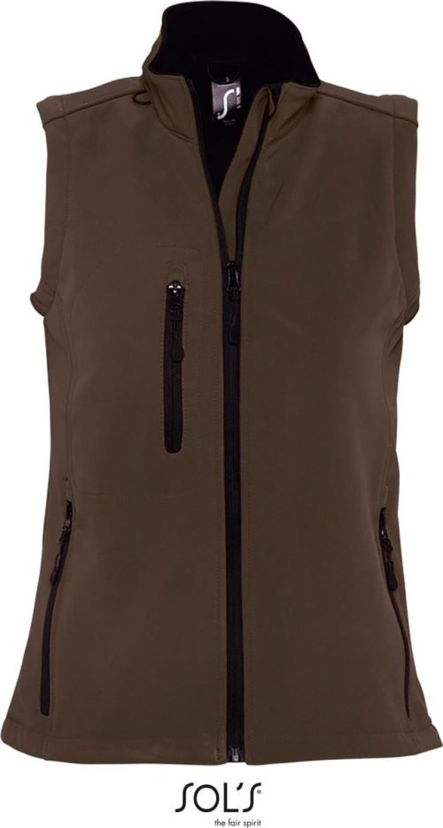 Damen 3-Lagen Softshell Gilet Rallye Women – SOL'S in Dark Chocolate