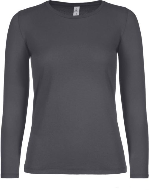 Damen T-Shirt langarm #E150 LSL /women – B&C in Dark Grey