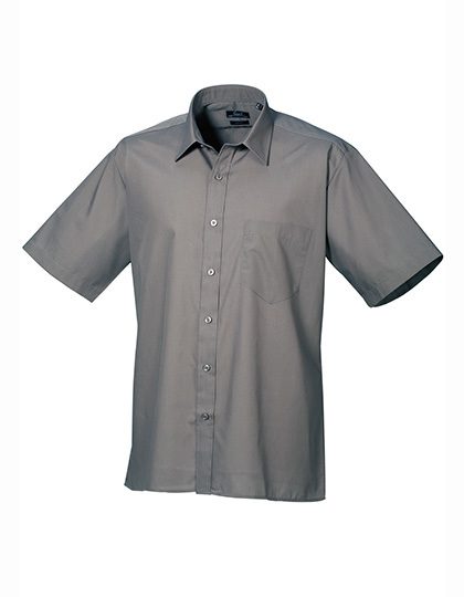 Men´s Poplin Short Sleeve Shirt – Premier Workwear in Dark Grey