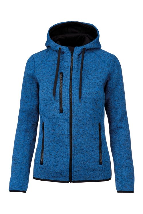 Ladies’ Heather Hooded Jacket – Proact in Dark Grey Melange