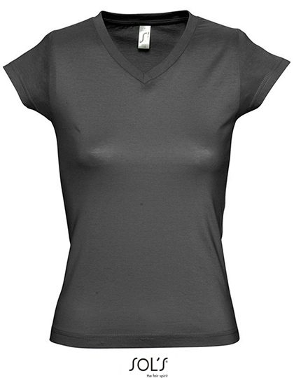 Women´s V-Neck-T-Shirt Moon – SOL´S in Dark Grey (Solid)