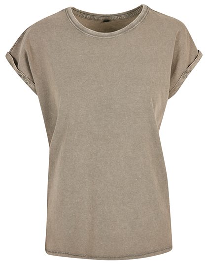 Damen T-Shirt "Acid Wash" BY 053 – Build your Brand in Dark Khaki