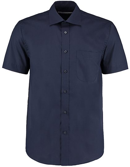Men´s Classic Fit Business Shirt Short Sleeve – Kustom Kit in Dark Navy