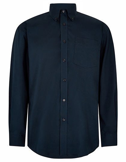 Men´s Classic Fit Premium Oxford Shirt Long Sleeve – Kustom Kit in Dark Navy