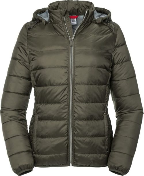 Damen Nano Kapuzenjacke 440F – Russell Athletic in Dark Olive