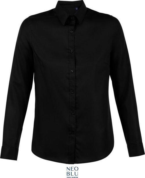 Micro-Twill Bluse langarm Blaise Women – NEOBLU in Deep Black