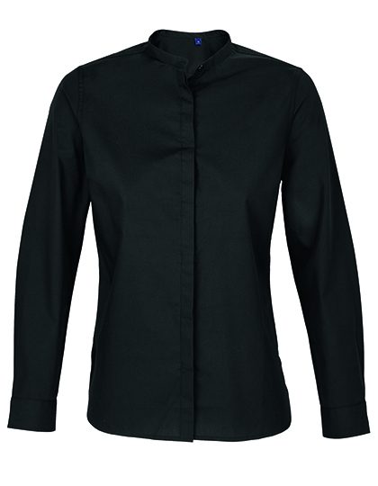 Women´s Mao Collar Shirt Bart – NEOBLU in Deep Black