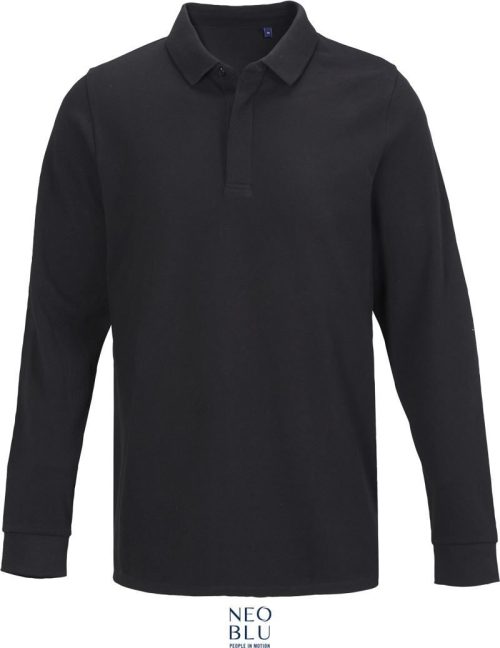 Schweres Herren Piqué Polo langarm Owen LSL Men – NEOBLU in Deep Black
