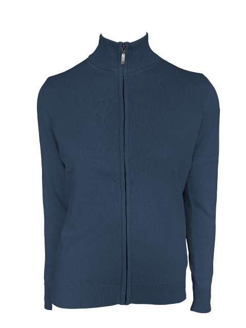 Women’s Full Zip Cardigan Fine Gauge Cotton – Legend Classics in Deep Blue