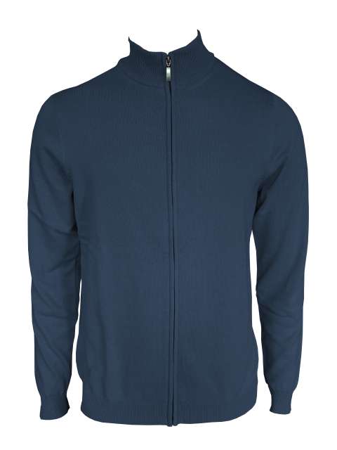 Men’s Full Zip Cardigan Fine Gauge Cotton – Legend Classics in Deep Blue