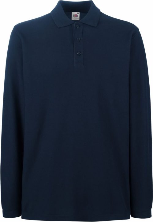 Piqué Polo langarm Premium Polo LSL – Fruit of the Loom in Deep Navy