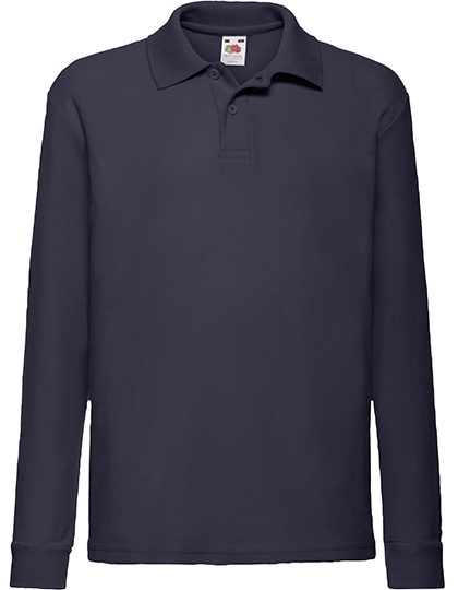 Kids´ Long Sleeve 65/35 Polo – Fruit of the Loom in Deep Navy