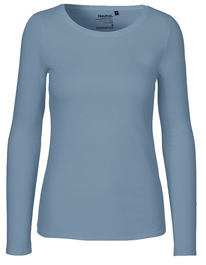 Damen T-Shirt langarm O 81050 – Neutral in Dusty Indigo