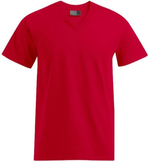Herren Premium V-Ausschnitt T-Shirt 3025 – Promodoro in Fire Red