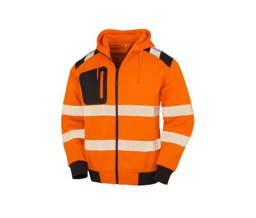 Sicherheits Kapuzen Sweatjacke R 503X – Result in Fluo Orange / Black