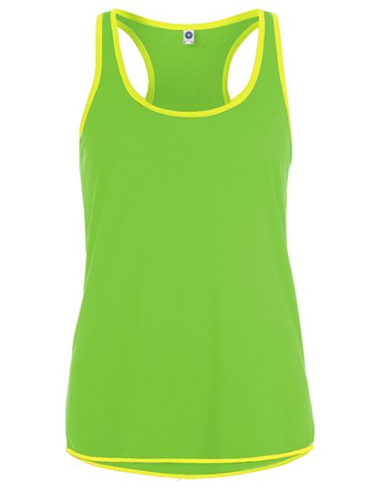 Ladies´ Contrast Sports Vest – Starworld in Fluorescent Green/Fluorescent Yellow