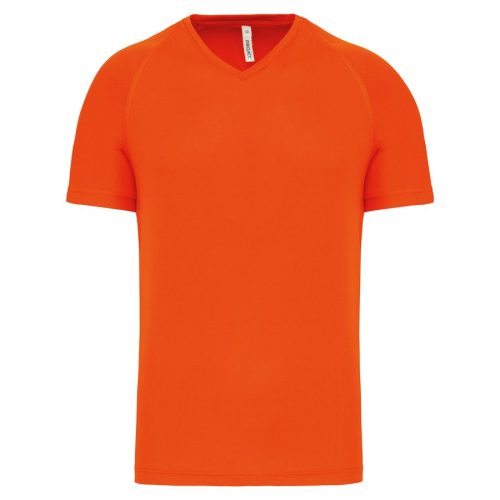 Herren Kurzarm-Sportshirt mit V-Ausschnitt PA476 – Proact in Fluorescent Orange